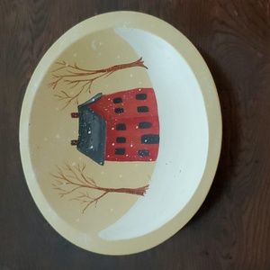 1990's Hand Painted (Local Artist) Wooden Bowl